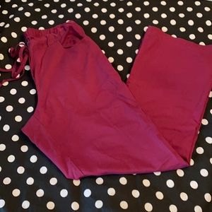 Greys Anatomy Burgandy scrub pants